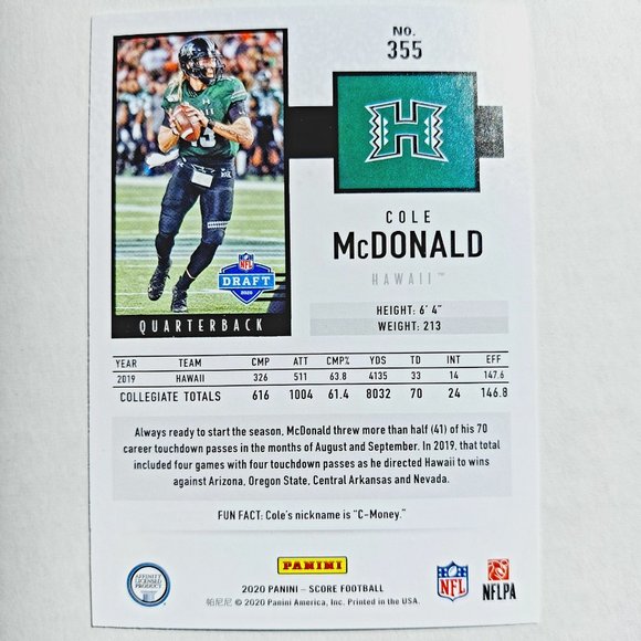 Hawaii Rainbow Warriors (Cole McDonald) - CFTBL [8_5_CM1] - Picture 3 of 3